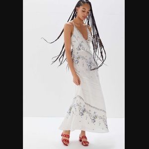 Urban Outfitters Jolene Embroidered Maxi Dress